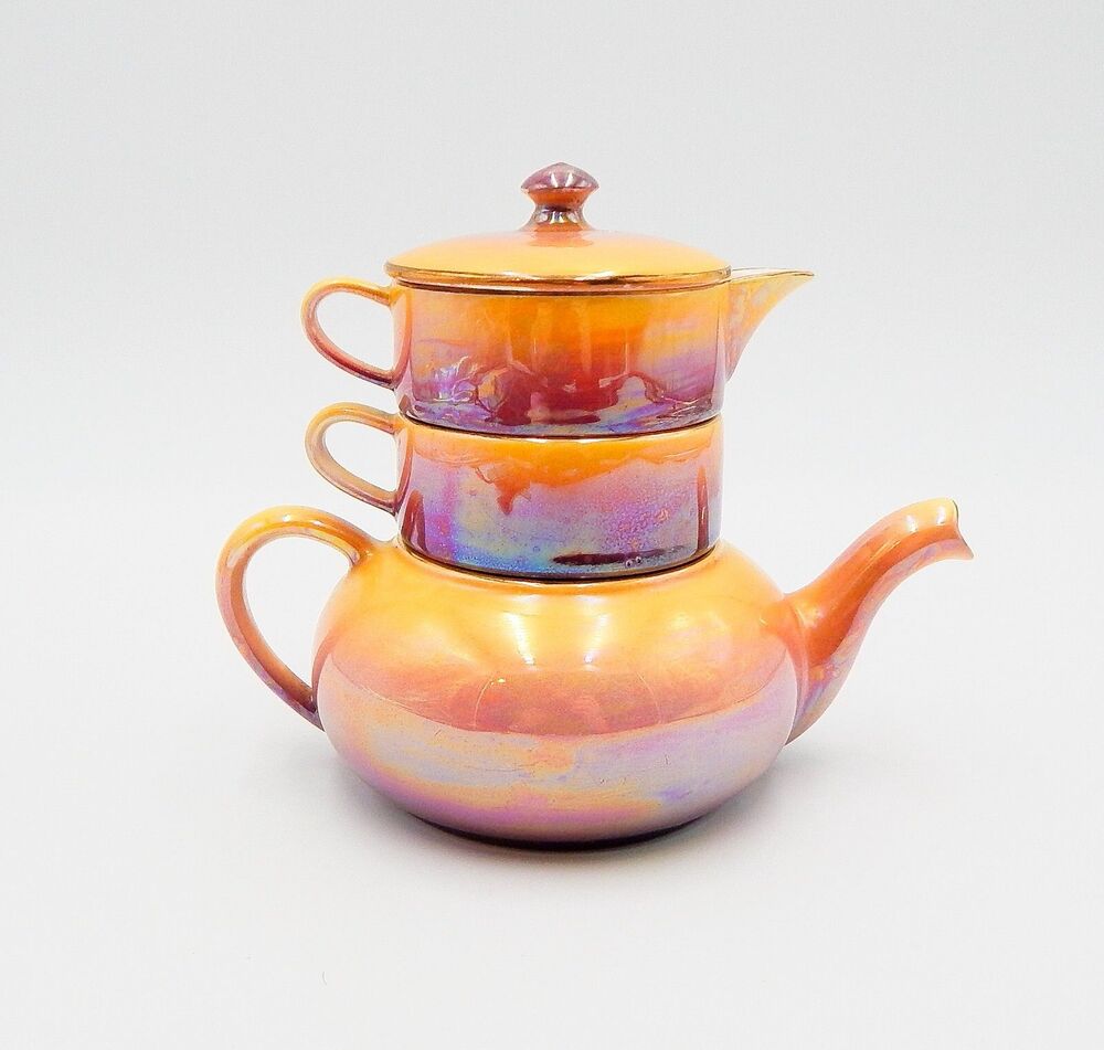 Royal Winton Grimwades Two Tone Luster 4 Piece Individual Stacking Tea Set
